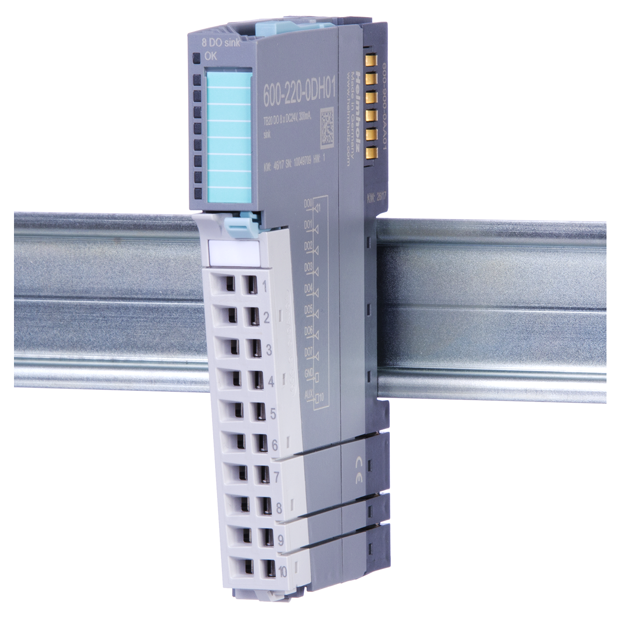 Helmholz TB20, Modulo Salidas Digitales - DO 8x DC 24 V, 300 mA, sink 600-220-0DH01