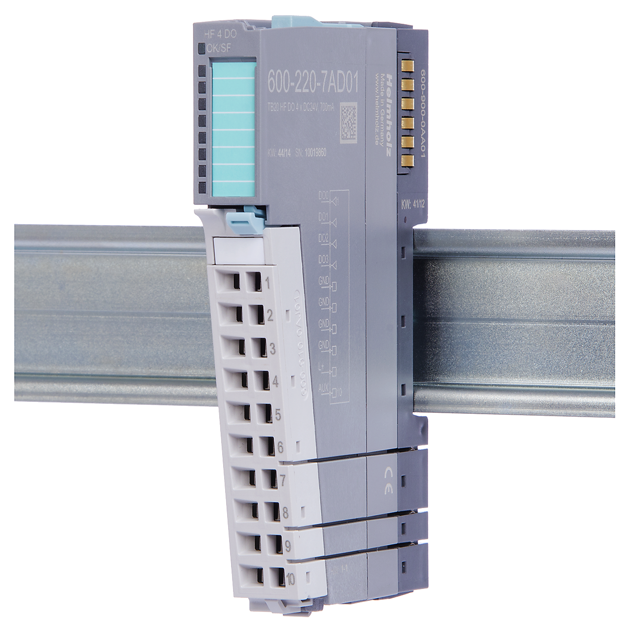 Helmholz TB20, Modulo Salidas Digitales - DO 4x DC 24 V, 700 mA, High Feature 600-220-7AD01