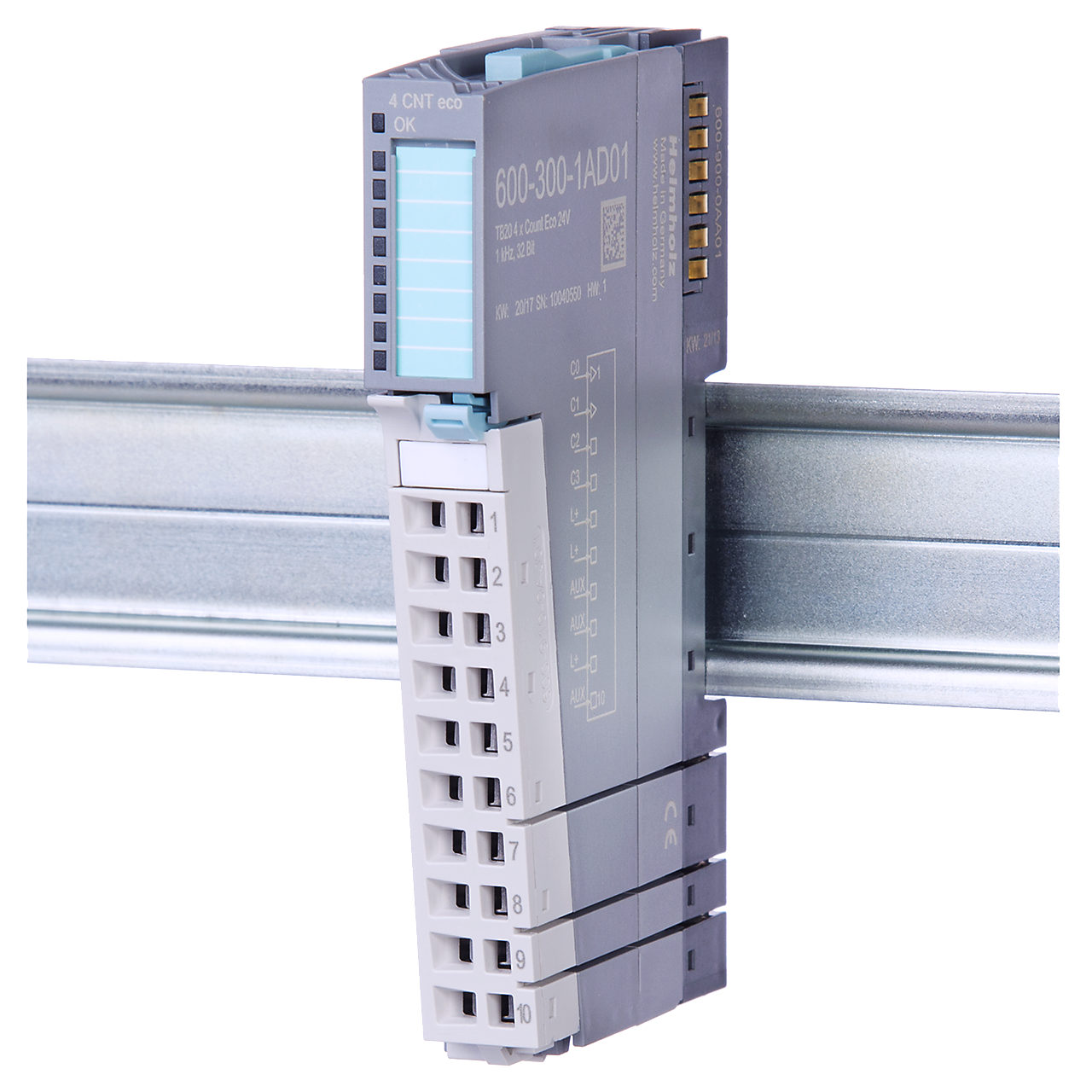 Helmholz TB20, 4x Contador 24V,1 kHz, 32 Bit 600-300-1AD01