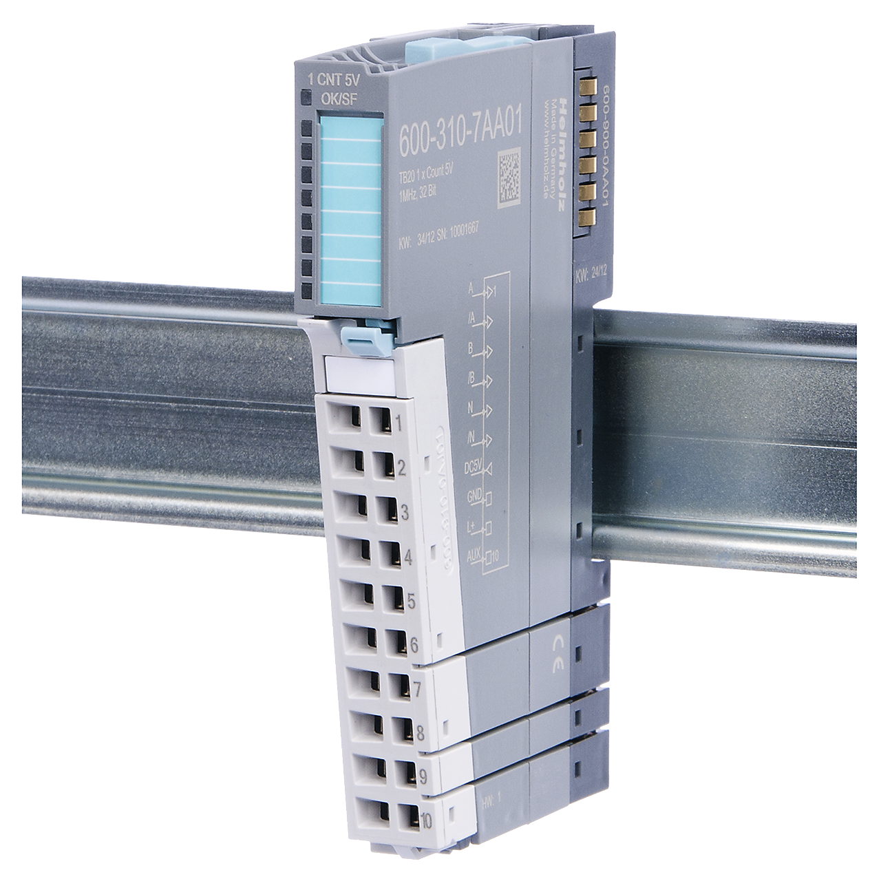 Helmholz TB20, 1x Contador 5 V (RS422), 4 MHz, 32 Bit 600-310-7AA01