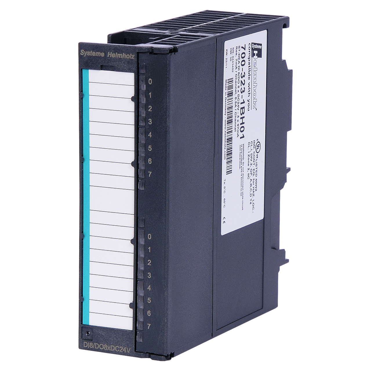 Helmholz DEA 300,Moduo entradas y salidas Digitales, 8 entradas (24 VDC)/8 salidas (24 VDC; 0.5 A) 700-323-1BH01