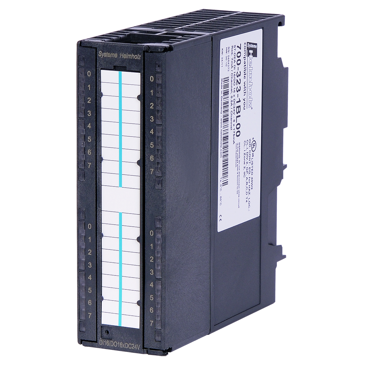 Helmholz DEA 300, Modulo entradas y salidas Digitales, 16 entradas (24 VDC)/16 salidas (24 VDC; 0.5 A) 700-323-1BL00