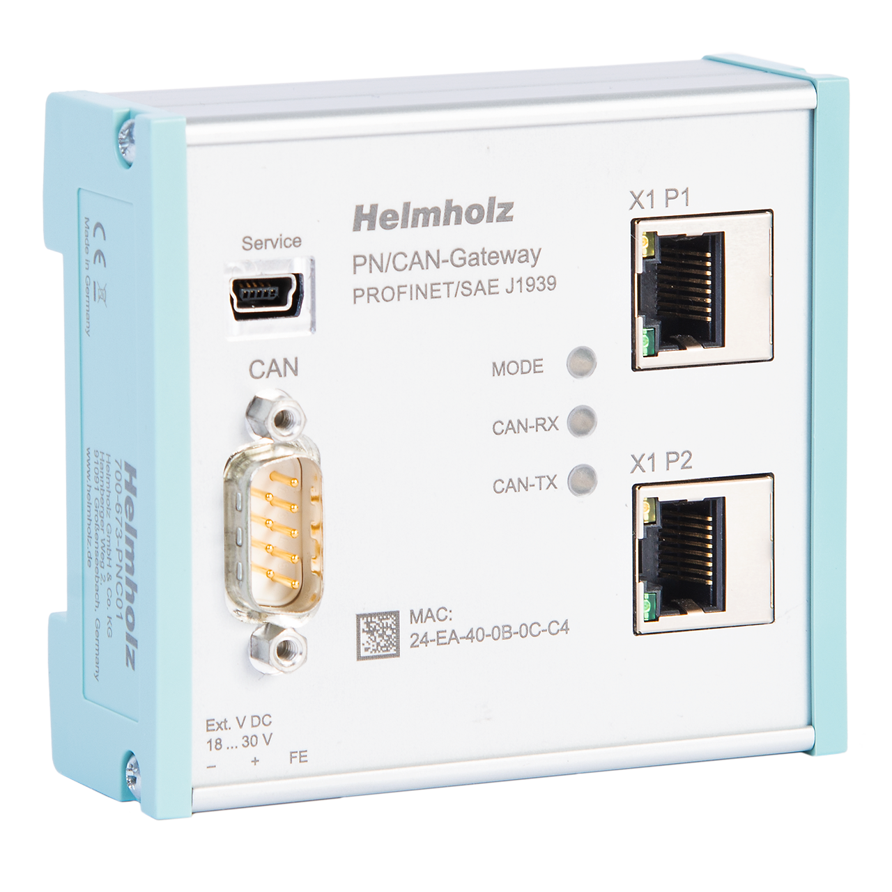 Helmholz PN/CAN Gateway, PROFINET/SAE J1939 protocol 700-673-PNC01