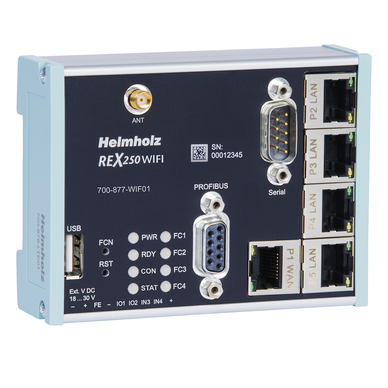 Helmholz REX 250 WIFI + WAN, 1x PROFIBUS, 1x serial port 700-878-WIF02