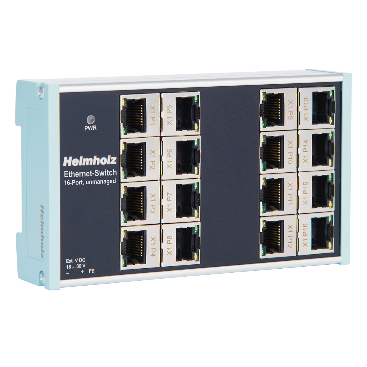 Helmholz Ethernet-Switch 16 puertos, no administrado, 10/100/1000 MBit montaje en riel DIN 700-841-16S01
