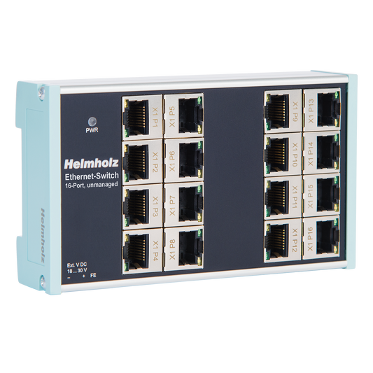 Helmholz Ethernet-Switch 16 puertos, no administrado, 10/100/1000 MBit montaje en riel DIN 700-841-16S01
